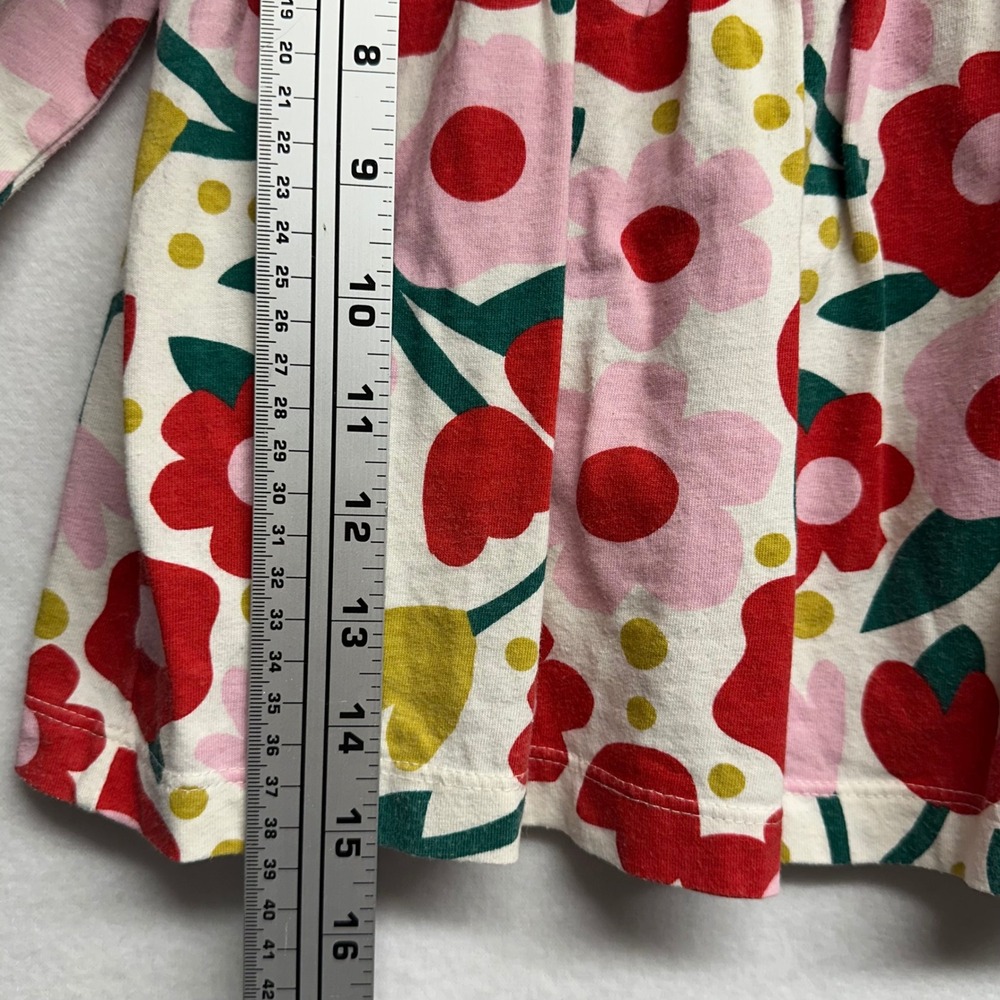 Hanna Andersson Floral Dress Girls 12-18M Multicolor Ruffle Long Sleeve - Picture 4 of 8